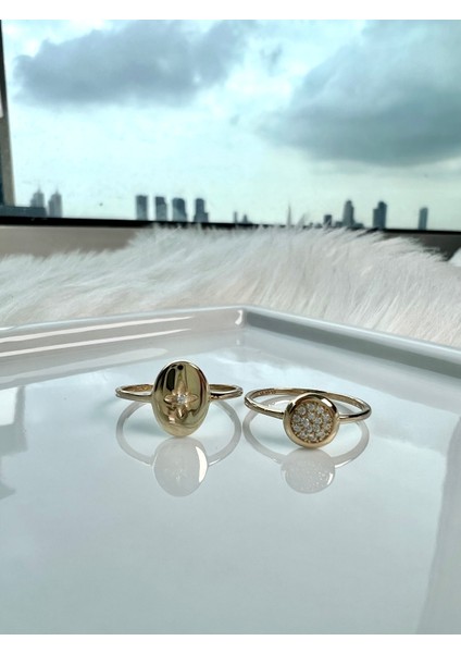 14 Ayar Altın Yaprak Motifli Yüzük KRS143-14GRZ fiyatları