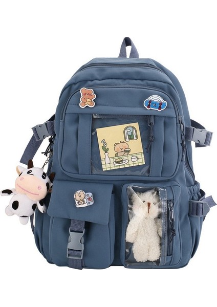 Kawaii Öğrenci Sırt Çantası Kadın Büyük Kapasiteli (Yurt Dışından)