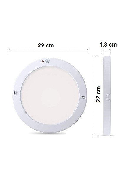 20W S/ü Sensörlü LED Panel Beyaz