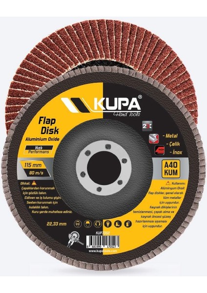 Kupa Katlı Flap Disk Zımpara A60 Kum - 10 Adet