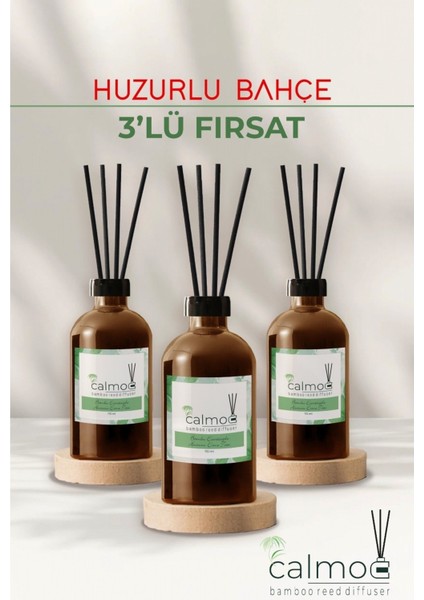 Huzurlu Bahçe Bambu Çubuklu Oda ve Ortam Kokusu- 3 x 110ML