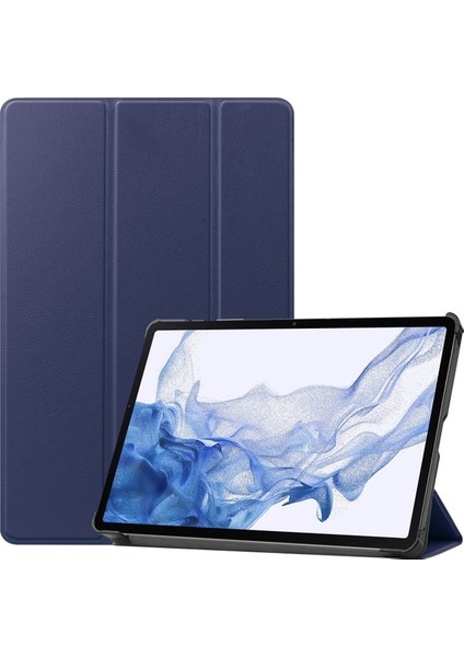 Samsung Galaxy Tab S9 Üç Katlı Stand Folio Kılıfı Pu Deri Çantası (Yurt Dışından)