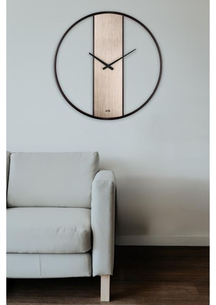Demre Sessiz Mekanizmalı Modern Duvar Saati 61,5 cm Gümüş - K-Demre-Gumus