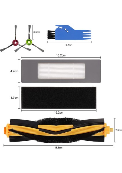 Deeboot Ozmo T8+ / T8 / T8 Max Debot N8+ / N8 Plus / N8 Pro Yedek Parça Ana Yan Fırça Için (Yurt Dışından)