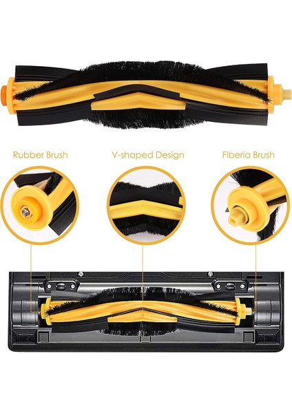 Deeboot Ozmo T8+ / T8 / T8 Max Debot N8+ / N8 Plus / N8 Pro Yedek Parça Ana Yan Fırça Için (Yurt Dışından)