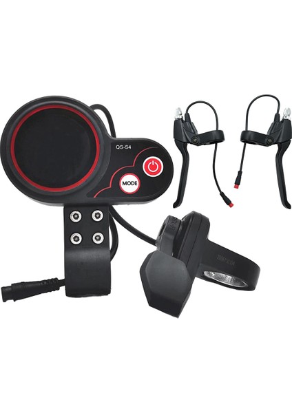 Qs-S4 48V-60V Başparmak Gaz LCD Ekran Ölçer 6pın + 2xbrake Kolları Kiti Sıfır 8 9 10 8x 10X Elektrikli Scooter (Yurt Dışından)