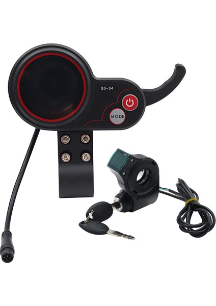 Qs-S4 36V-60V Başparmak Gaz LCD Ekran + Kontak Kilit Anahtarı Uzun Kablo Sıfır 8 9 10 8x 10X Elektrikli Scooter 6pın (Yurt Dışından)