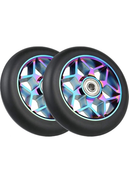 Adet 110MM Scooter Yedek Tekerlekler Rulmanlı Dublör Scooter Pu Tekerlekler Sallanan Arabalar, Aşırı Arabalar, Scooter (Yurt Dışından)