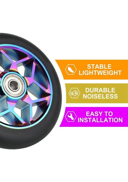 Adet 110MM Scooter Yedek Tekerlekler Rulmanlı Dublör Scooter Pu Tekerlekler Sallanan Arabalar, Aşırı Arabalar, Scooter (Yurt Dışından)