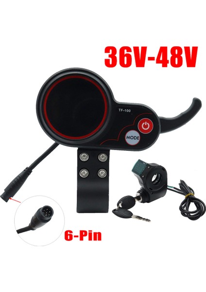 TF-100 Ekran Pano 6pin + Kontak Kilit Anahtarı Uzun Kablo Scooter Kilometre Kugoo M4 Elektrikli Scooter Parçaları (Yurt Dışından) fırsatları