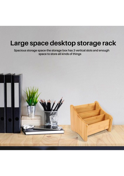 Ahşap Masa Düzenleyici Bambu Uzaktan Kumanda Tutucu Saklama Kabı 3 Bölmeli Kalem Kalem Telefonu Gözlük Ofis (Yurt Dışından) fırsatları