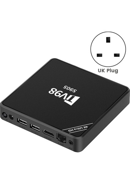 TV98 Tv Kutusu 1g + 8g Set Üstü Kutusu S9054K Android 12 Akıllı Tv Kutusu RJ45 10M 100M TV98 Medya Oynatıcı Ingiltere Tak (Yurt Dışından)