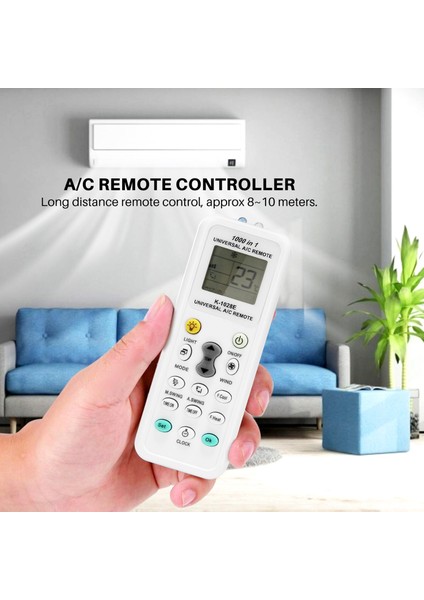 Evrensel 1000'I 1 Arada LCD Düşük Güç Tüketimi K-1028E Klima Klima Uzaktan Kumanda Kontrol Cihazı (Yurt Dışından)
