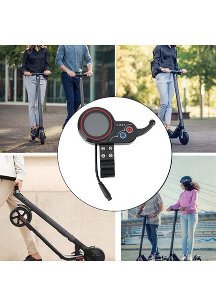 Njax-T Elektrikli Scooter Kontrol Paneli Ölçer 36V 48V Ayarlanabilir + Anahtarı Düğmesi 6pın Elektrikli Scooter Aksesuarları Için (Yurt Dışından)