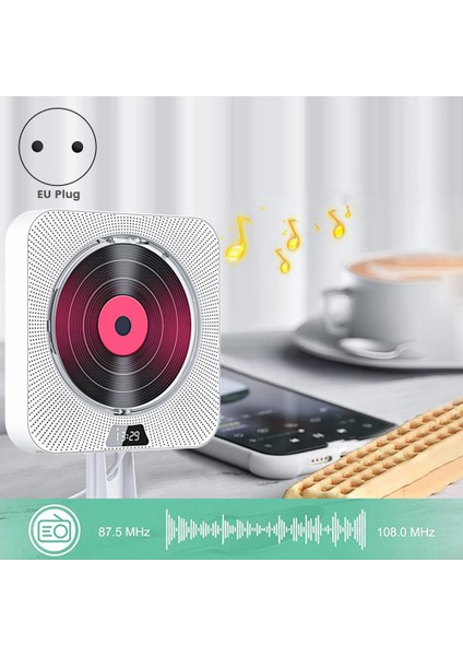 Taşınabilir CD Çalar Bluetooth CD Hoparlör Dijital Ekran Stereo Hoparlör Duvara Monte Müzik Çalar Öğrenci Için Ab Tak (Yurt Dışından)