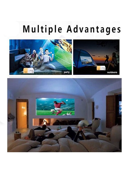 Okul Sezonu Çok Fonksiyonlu Sınıf Mini Projektör LED Mini Kablosuz 1080P Hd Projektör, Ab Fişli, Sarı-Beyaz (Yurt Dışından)