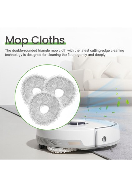 T10 Robot Süpürme Aksesuarları Parçaları Mikrofiber Mops Için 12 Adet Yeniden Kullanılabilir Paspas Bezi (Yurt Dışından)