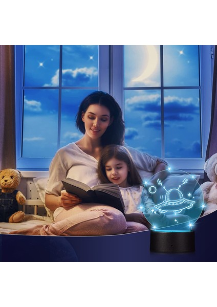 6 Takım 3D Gece LED Işık Lamba Üsleri Ayarlanabilir 16 Renk 4 Mod Restoran Için Akrilik Lamba Tabanı (Yuvarlak Kare Tarzı) (Yurt Dışından)