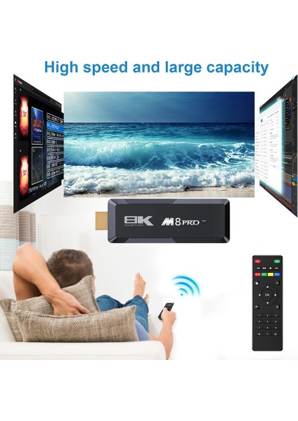 M8 Pro Tv Çubuk Mini Pc 2 GB 16 GB Android 12.1 Akıllı Tv Kutusu Aııwinner H313 2.4g + 5g Çift Bant Wıfı Android Medya Oynatıcı (Yurt Dışından)