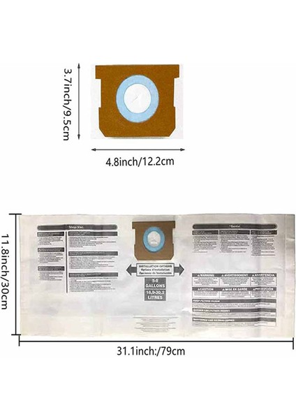 Mağaza Için Uygun 5-8 Galon Beyaz Tek Katmanlı Elektrikli Süpürge Aksesuarları Kağıt Torba Filtre Toz Torbası (Yurt Dışından)