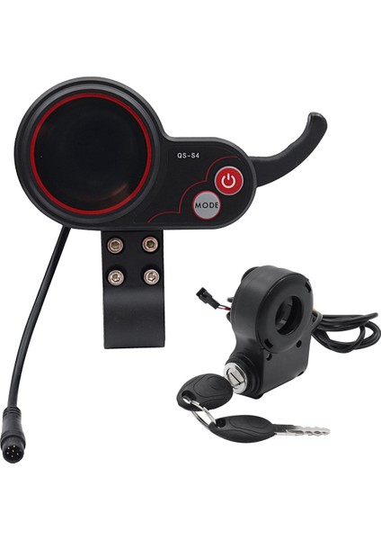 Qs-S4 36V-60V Başparmak Gaz LCD Ekran + Ateşleme Kilit Anahtarı Sıfır 8 9 10 8x 10X Elektrikli Scooter 6pın Ekran (Yurt Dışından)