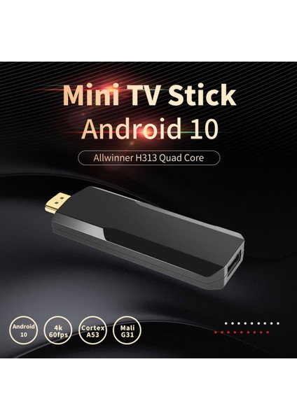I96 D3 Tv Çubuk Mini Pc 2 GB + 16 GB Allwinner H313 Android 10 Akıllı Tv Kutusu 2.4g 5g Wifi Medya Oynatıcı Set Üstü Kutusu (Ingiltere Tak) (Yurt Dışından)