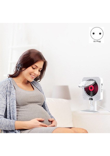CD Çalar Duvara Monte Fm Radyo Bluetooth USB Disk Taşınabilir Taşınabilir Müzik Çalar Uzaktan Kumanda Stereo Hoparlör-Ab Tak (Yurt Dışından)