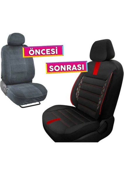 Oniks Kırmızı 2+1 Ticari Oto Koltuk Kılıfı Unıversal