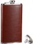 Auburn Gennıssy 12 Oz Cep Şişesi 18/8 Paslanmaz Çelik Taşınabilir Paslanmaz Çelik Şişeler Flagon Viski Karaf Deri Kapak Şişe Huni (Yurt Dışından) 1