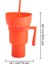Açık Turuncu 2 In 1 Snack Bowl Içecek Pipetli Bardak Taşınabilir Stadyum Tumbler Renk Değişimi Sıçramaya Dayanıklı Sızdırmaz Taşınabilir Snack Konteyner Yeni (Yurt Dışından) 4