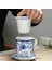 Grande Corniche Retro Çin Mavi Beyaz Porselen Çay Bardağı Seti Tabağı Kapaklı Demlik 260 ml Seramik Çay Fincanı Çay Filtresi ile (Yurt Dışından) 2