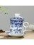 Grande Corniche Retro Çin Mavi Beyaz Porselen Çay Bardağı Seti Tabağı Kapaklı Demlik 260 ml Seramik Çay Fincanı Çay Filtresi ile (Yurt Dışından) 3
