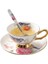24 Lüks Kemik Çini Kahve Fincan Tabağı Kaşık Ingiliz Porselen Çay Bardağı Boyalı Çiçek Kuş Seramik Cafe Kupa Drinkware Hediye (Yurt Dışından) 2