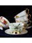 24 Lüks Kemik Çini Kahve Fincan Tabağı Kaşık Ingiliz Porselen Çay Bardağı Boyalı Çiçek Kuş Seramik Cafe Kupa Drinkware Hediye (Yurt Dışından) 4