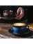 Stil 2 250ML Avrupa Küçük Lüks Çekme Çiçek Kahve Fincanı Tabakları Takım Elbise Cam Muhtasar Ev Seramik Kahve Kupa Siyah Çay Çay Fincanı (Yurt Dışından) 2
