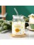 Bölüm C 600ML 580ML Cam Kapaklı Bardak ve Saman Çay Bardağı Süt Suyu Sevimli Kedi Kahve Su Kupaları Isıya Dayanıklı Drinkware (Yurt Dışından) 4