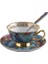 21 Lüks Kemik Çini Kahve Fincan Tabağı Kaşık Ingiliz Porselen Çay Tumbler Boyalı Çiçek Kuş Seramik Cafe Kupa Drinkware Hediye (Yurt Dışından) 1
