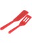 Kırmızı 2 Adet Silikon Spatula Seti Bisküvi Spatula Kızarmış Yumurta Spatula Biftek Spatula Tava Küçük Spatula Mutfak Aracı Pişirme Tencere Seti (Yurt Dışından) 1