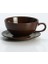 Kahve Rengi 1 Adet Yüksek Kaliteli Renkli Seramik Kahve Seti Kahve Fincanı ve Tabağı Sıraltı Düşük Porselen Cappuccino Latte Fincan 250 ml (Yurt Dışından) 1