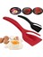 Kırmızı Silikon Çok Fonksiyonlu 2 In 1 Yapışmaz Kızarmış Yumurta Çeviriciler Yumurta Spatula Pizza Biftek Çevirme Kürek Kızartma Mutfak Gereçleri (Yurt Dışından) 2