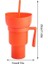 Orange 2 In 1 Snackies Cup Top Snack Bowl Içecek Bardaklarında Taşınabilir Sıçramaya Dayanıklı Sızdırmaz Patlamış Mısır Stadyum Tumbler Pipetli Sinema Gezisi (Yurt Dışından) 1