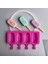 Gül Kırmızı 4 Delik Oval Küçük Silika Jel Dondurma Kalıp Popsicle Kalıp Dıy Buz Pop Ev Yapımı Tatlı Buzdolabı Suyu Popsicle Yapımı (Yurt Dışından) 2