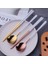 B-Rose Gold-1 Çift Altın 18/10 Kore Paslanmaz Çelik Gıda Çubuklarını Kaşık Seti Uzun Saplı Düz Kaymaz Çubuklarını Tatlı Kaşıkları Yemek Takımı Seti (Yurt Dışından) 4