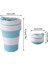 Mavi 500ML Silikon Katlanır Kahve Fincanları Taşınabilir Açık Havada Seyahat Içme Kupa Katlanabilir Su Çay Bardağı Kapaklı Dayanıklı Yüksek Sıcaklık (Yurt Dışından) 2