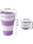 Mor 500 ml Silikon Katlanır Kahve Fincanları Taşınabilir Açık Havada Seyahat Içme Kupa Katlanabilir Su Çay Bardağı Kapaklı Dayanıklı Yüksek Sıcaklık (Yurt Dışından) 2
