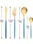 4 Adet Mavi Altın Mat Siyah Sofra Paslanmaz Çelik Yemek Takımı Çatal Bıçak Takımları Sofra Bıçağı Meyve Çatalı Buz Kaşığı Mutfak Aksesuarları Ev Için (Yurt Dışından) 2