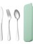 Çekme Kutusu Pembe Chopstick Çatal Kaşık Kamp Seti Paslanmaz Çelik Çatal Seyahat Seti Saklama Kutusu ile Taşınabilir Yeniden Kullanılabilir Mutfak Eşyaları Ev Gereçleri (Yurt Dışından) 5