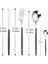 Chopstick 23 cm Siyah Gümüş Çatal Kaşık Bıçak Paslanmaz Çelik Çatal Seti Sofra Çubuklarını Yemek Takımı Seti Gümüş Çay Kaşığı Sofra Takımı Seti (Yurt Dışından) 2