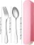 B 3 Adet Pembe 1 Taşınabilir Paslanmaz Çelik Çatal Takım Elbise Saklama Kutusu Chopstick Çatal Kaşık Bıçak Seyahat Sofra Seti Kamp Çatal Bıçak Takımı (Yurt Dışından) 1