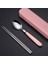2 Adet-Set-Pembe 2/3 Adet Kaşık Çatal Çubuk Çatal Çatal Bıçak Takımı Taşınabilir Yemek Takımı Seti Öğle Yemeği Sofra Takımı Kutu Seti 401 Paslanmaz Çelik Mutfak Aksesuarları (Yurt Dışından) 1